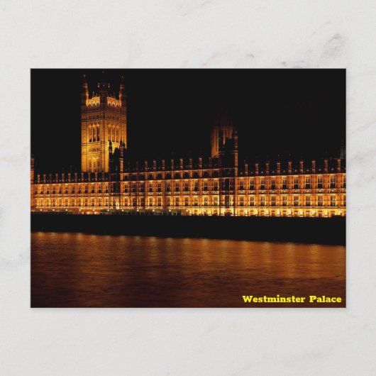 Carte Postale Palais de Westminster la nuit (Devant)