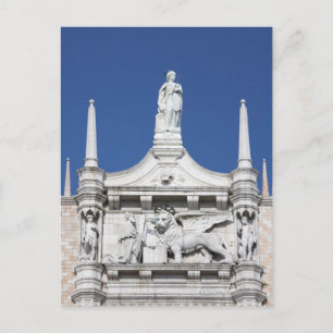 Carte Postale Palais des Doges avec Statue du Doge avant le