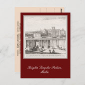 Carte Postale Palais des Templiers, Malte (Devant / Derrière)