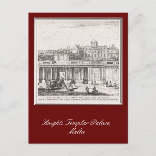 Carte Postale Palais des Templiers, Malte (Devant)