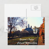 Carte Postale Palais du Gouverneur, Colonial Williamsburg (Devant / Derrière)
