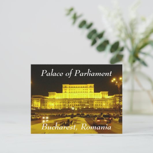 Carte Postale Palais du Parlement, Bucarest, Roumanie (Debout devant)