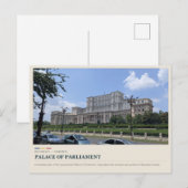 Carte Postale Palais du Parlement de Bucarest (Devant / Derrière)