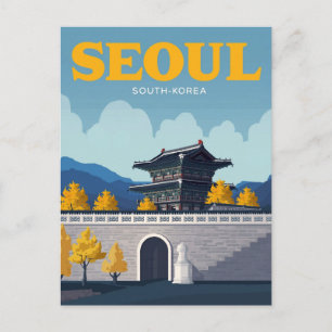 Carte Postale Palais Gyeongbokgung de Séoul Art Vintage