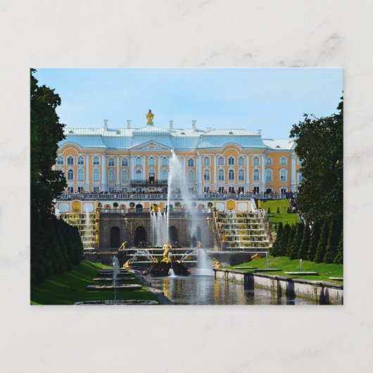 Carte Postale Palais Peterhof Grand Cascade, Russie (Devant)