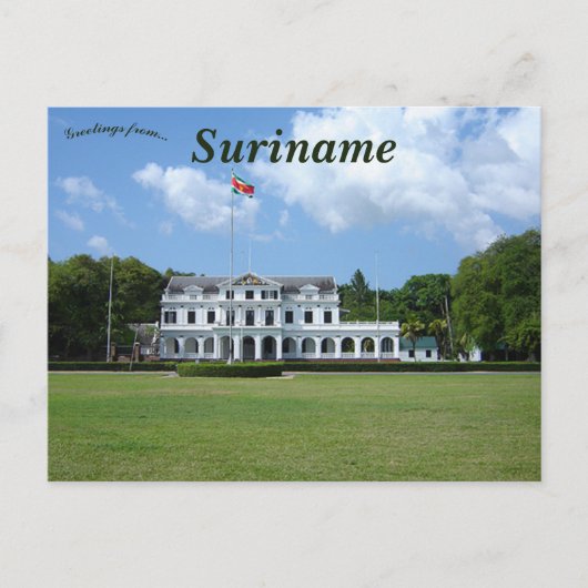 Carte Postale Palais présidentiel à Paramaribo Suriname (Devant)