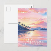 Carte Postale Palawan Philippines Watercolor Travel (Devant / Derrière)