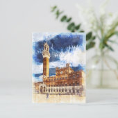 Carte Postale Palazzo Pubblico à Sienne. Toscane, Italie. (Debout devant)