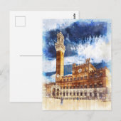 Carte Postale Palazzo Pubblico à Sienne. Toscane, Italie. (Devant / Derrière)