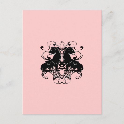 Carte Postale Pale Dogwood rose Vintage Lion Design (Devant)