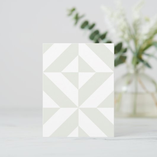 Carte Postale Pale Gray Geometric Deco Cube Pattern (Debout devant)