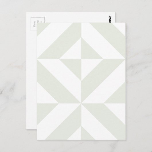 Carte Postale Pale Gray Geometric Deco Cube Pattern (Devant / Derrière)