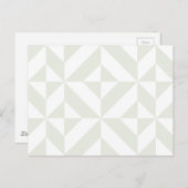 Carte Postale Pale Gray Geometric Deco Cube Pattern (Devant / Derrière)