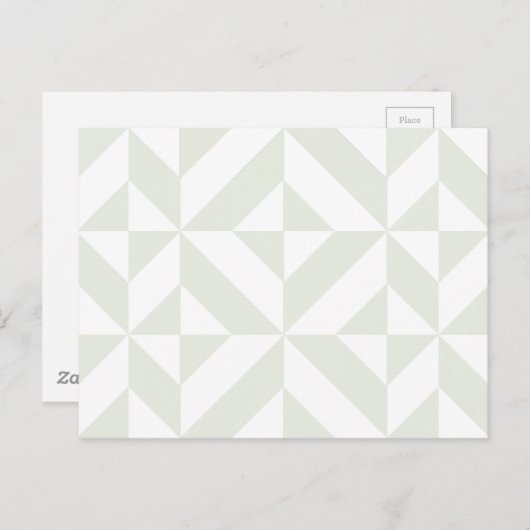 Carte Postale Pale Gray Geometric Deco Cube Pattern (Devant / Derrière)