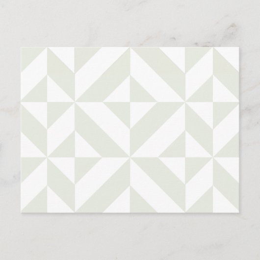 Carte Postale Pale Gray Geometric Deco Cube Pattern (Devant)