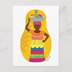 Carte postale Palenquera Cartagena Matryoshka