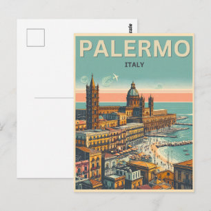 Carte Postale Palerme sicilienne Italie cadeaux souvenirs vintag