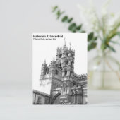 Carte postale Palermo Chatedral noir et blanc (Debout devant)