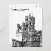Carte postale Palermo Chatedral noir et blanc (Devant / Derrière)