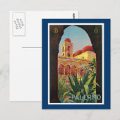 Carte Postale Palermo, Italie Annonce Vintage voyage (Devant / Derrière)