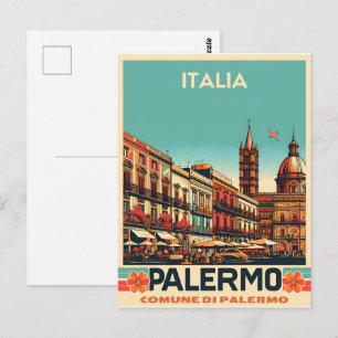 Carte Postale Palermo sicile italien vintage souvenirs cadeaux
