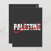 Carte Postale Palestine Word arabe et anglais Wordart- texte (Devant / Derrière)