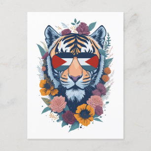 Carte Postale Palestinian tiger - Palestine FLAG 
