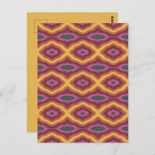 Carte Postale Palette Bohème couleur Wavy Lattice Motif Art (Devant / Derrière)