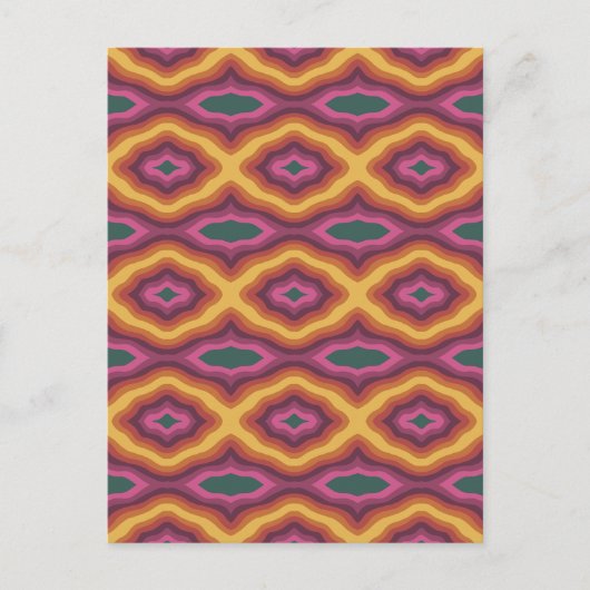Carte Postale Palette Bohème couleur Wavy Lattice Motif Art (Devant)
