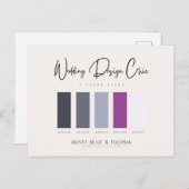 Carte Postale Palette couleur Dusty Blue Fuchsia avec codes hexa (Devant / Derrière)