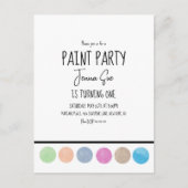 Carte Postale Palette d'aquarelle pour fête d'anniversaire artis (Devant)