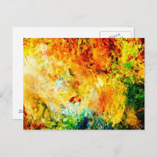 Carte Postale Palette d'Artiste Colorée (Devant / Derrière)