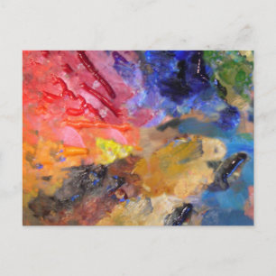Carte Postale Palette de couleurs de peintre artistique