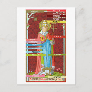Carte Postale Palette de couleurs pour le pape St. Cornelius (SA