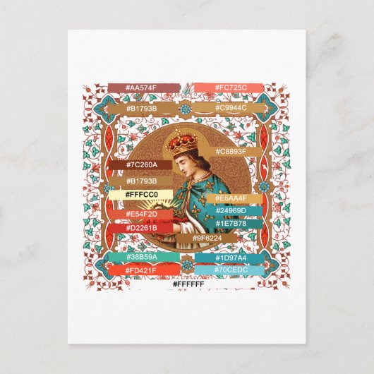 Carte Postale Palette de couleurs pour Saint-Louis IX le Roi (BK (Devant)