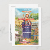 Carte Postale Palette de couleurs pour Sainte-Catherine en robe (Devant / Derrière)