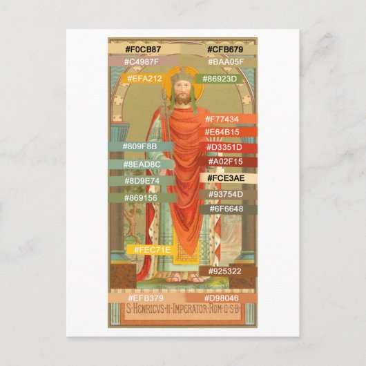 Carte Postale Palette de couleurs pour St. Henry II, Empereur (B (Devant)