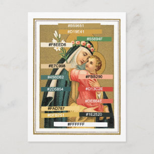 Carte Postale Palette de couleurs pour Ste Rose de Lima et l'Enf