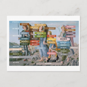 Carte Postale Palette de couleurs pour trois archanges et Tobie