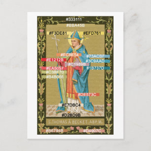 Carte Postale Palette de couleurs - Saint Thomas Becket - Épée d