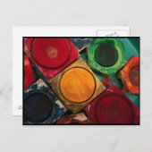 Carte Postale Palette de la boîte de peinture d'aquarelle (Devant / Derrière)