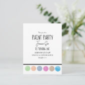 Carte Postale Palette de peinture à l'aquarelle pour fête d'anni (Debout devant)