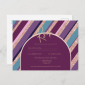 Carte Postale Palette Plum violet Rose Mariage or (Devant / Derrière)