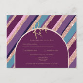 Carte Postale Palette Plum violet Rose Mariage or (Devant)