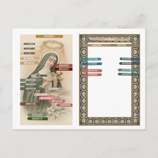 Carte Postale Palettes de couleurs pour St. Rita de Cascia (M 01 (Devant)