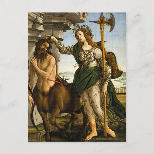 Carte Postale Pallas et Centaur par Sandro Botticelli (Devant)