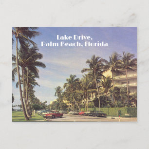 Carte Postale Palm Beach, Floride vintage 1960 photo Lake Drive