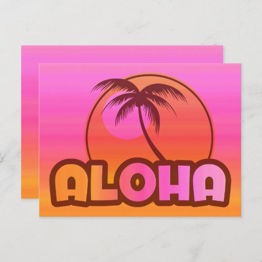 Carte Postale Palm d'Aloha rose (Devant / Derrière)