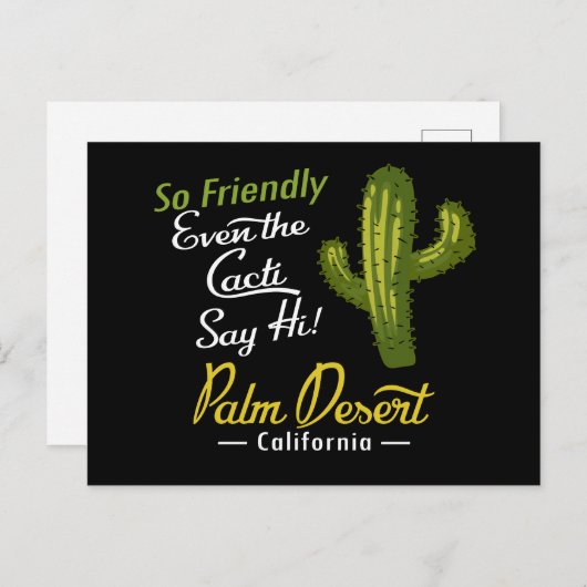 Carte Postale Palm Desert Cactus Funny Retro (Devant / Derrière)