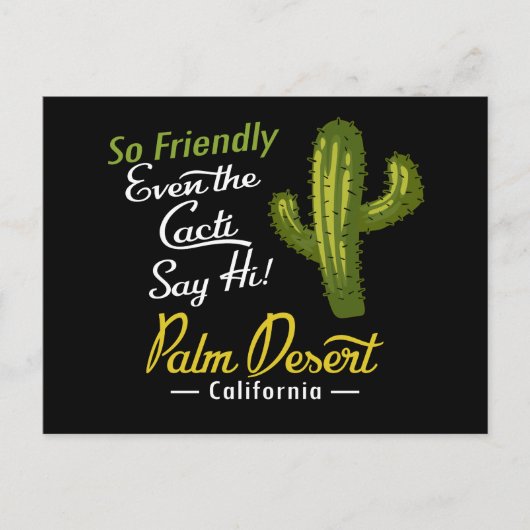 Carte Postale Palm Desert Cactus Funny Retro (Devant)